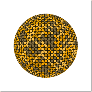 Metaballs Pattern Sphere (Gold) Posters and Art